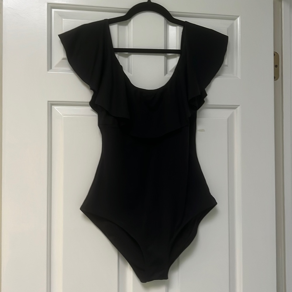Eberjey one piece black bathing suit M swimwear NWOT